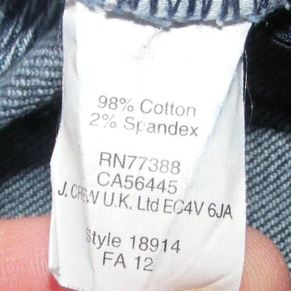 J.CREW Factory Toothpick Jeans, 29, Slender leg, Zipper fly, Indigo Blue - Picture 7 of 8